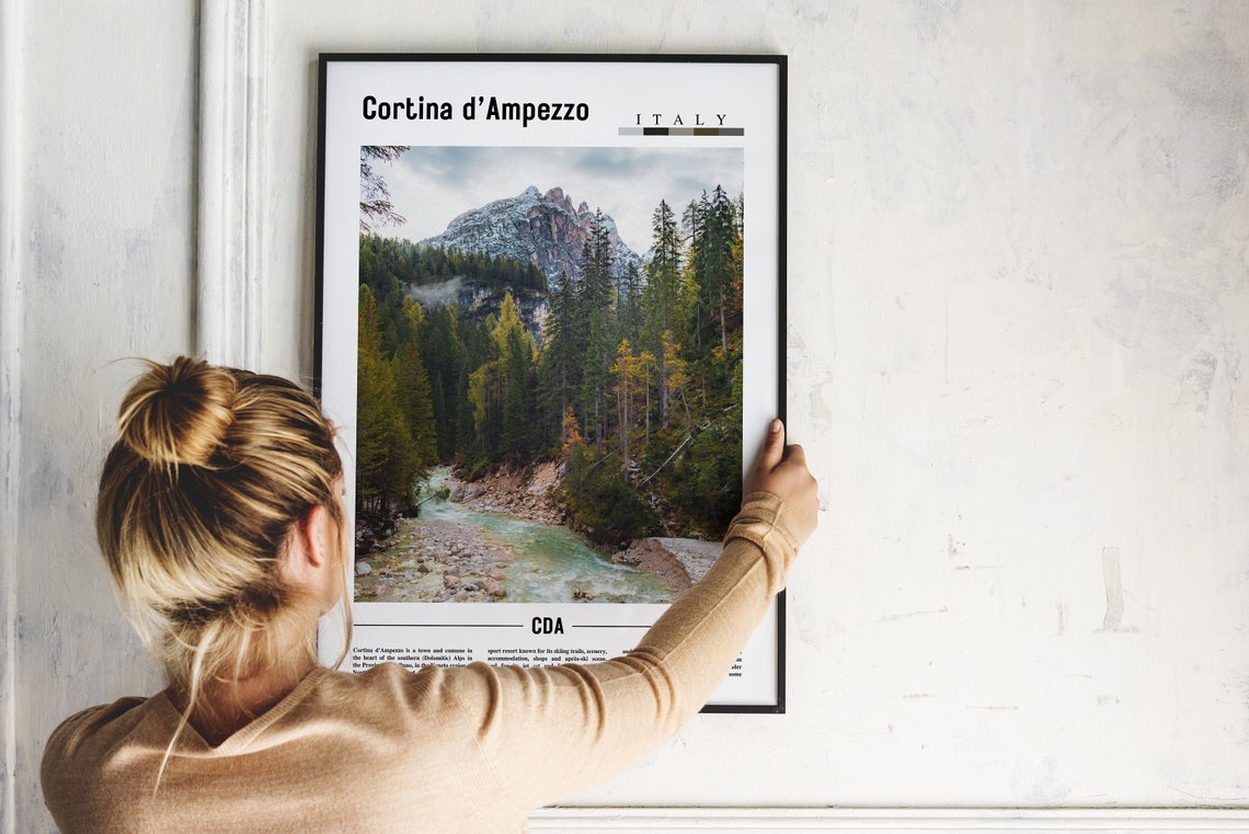 Cortina Dampezzo Print Cortina Dampezzo Poster Cortina Dampezzo Wall Art Minimal Travel Print Minimal City Poster Oil Painting Poster - Image 4
