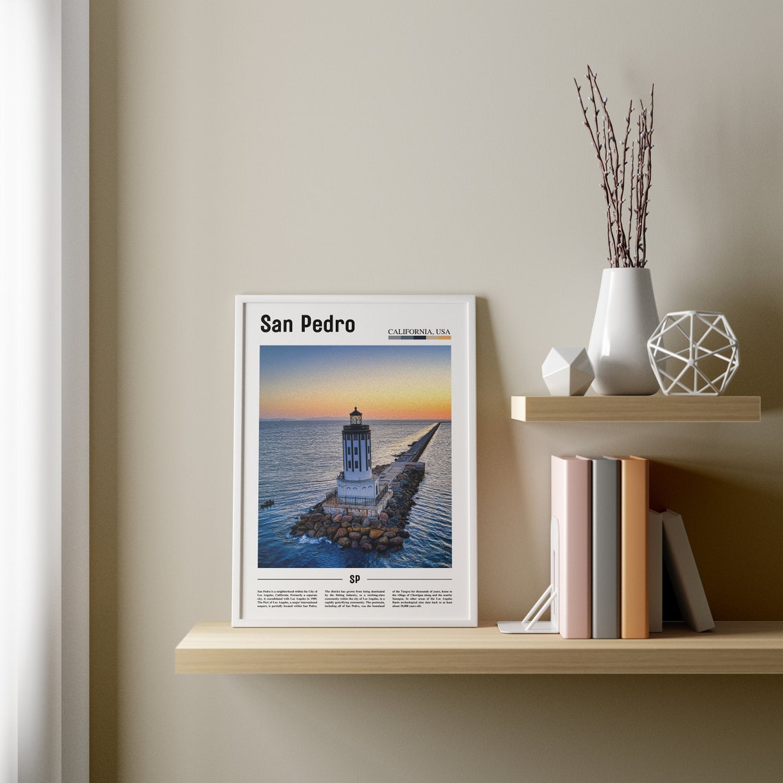 San Pedro Print San Pedro Poster San Pedro Wall Art Minimal Travel Print Minimal City Poster Travel Destination Oil Painting Poster - Image 3