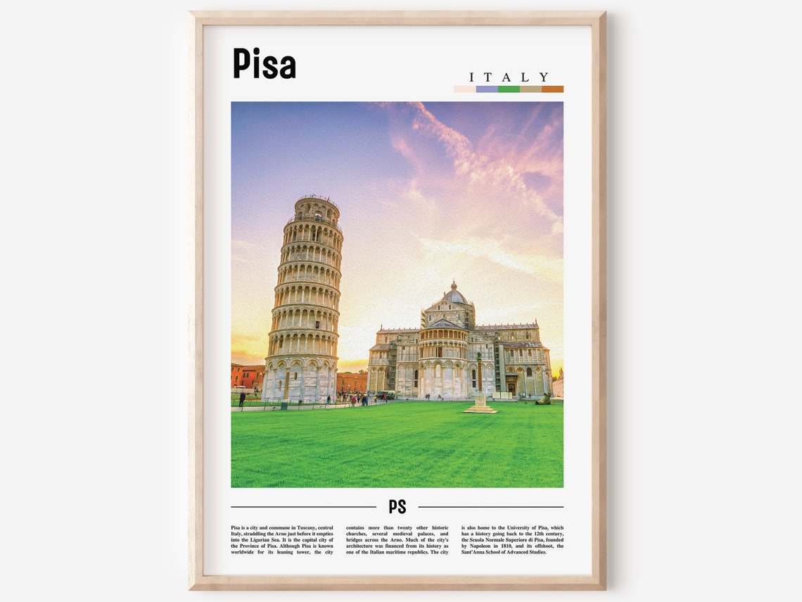 Pisa, Italy Minimal Travel Poster