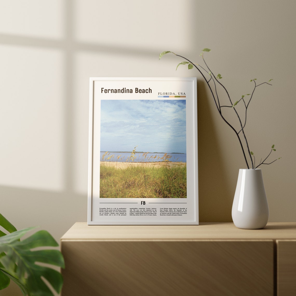 Fernandina Beach Print Fernandina Beach Poster Fernandina Beach Wall Art Oil Painting Poster City Artwork Travel Artwork Travel Wall Art - Image 2