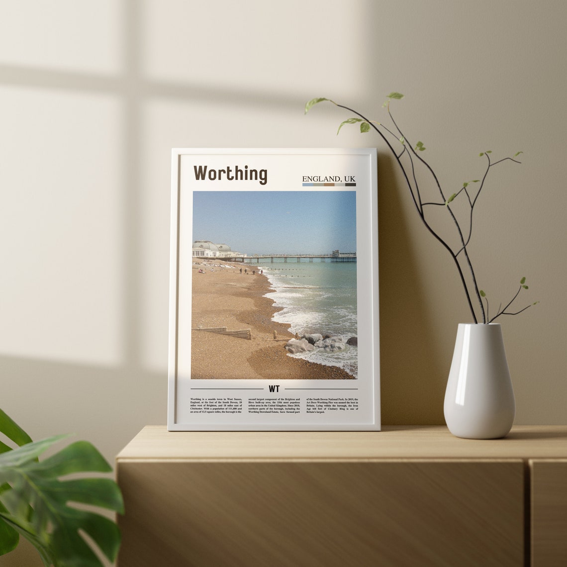 Worthing Print Worthing Poster Worthing Wall Art Oil Painting Poster Colorful City Print City Artwork Travel Artwork Travel Wall Art - Image 2