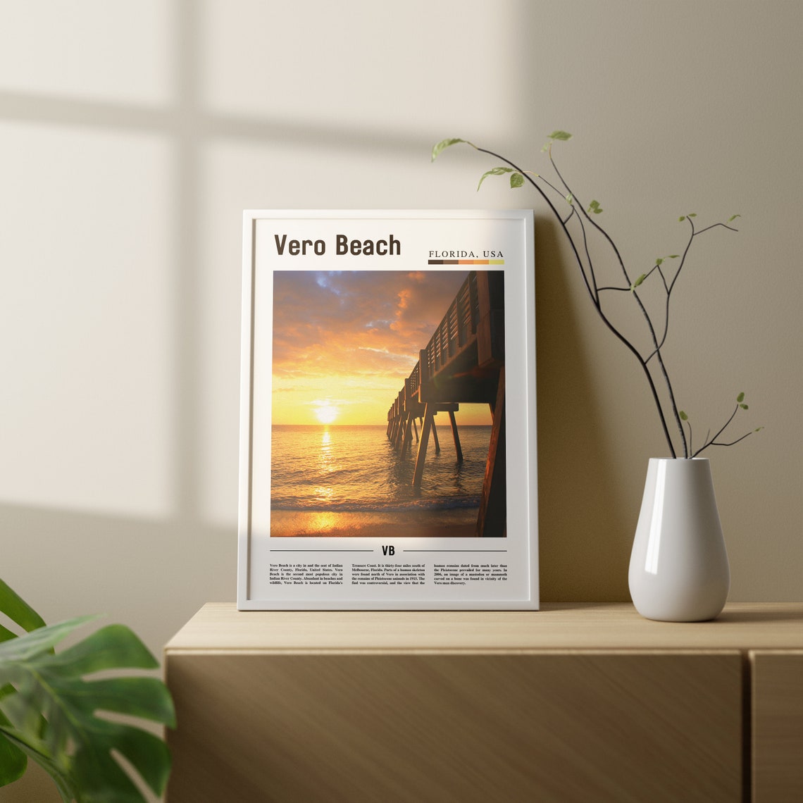 Vero Beach Print Vero Beach Poster Vero Beach Wall Art Oil Painting Poster Colorful City Print City Artwork Travel Artwork Travel Art - Image 2