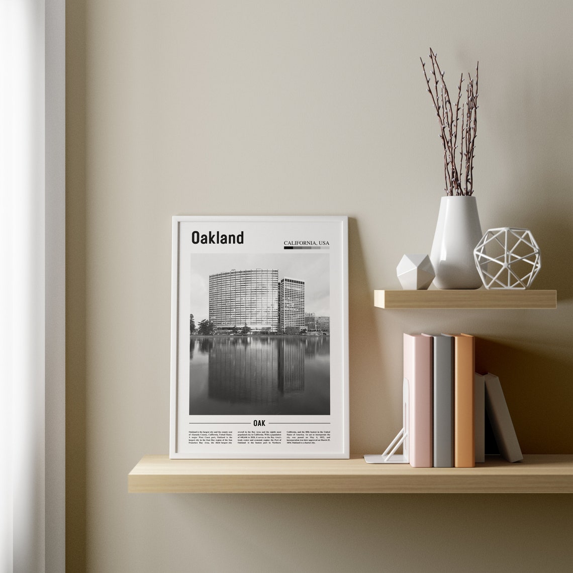 Oakland Print Black And White Oakland Poster Oakland Wall Art Travel Poster City Artwork Travel Artwork Travel Wall Art City Art Print - Image 3