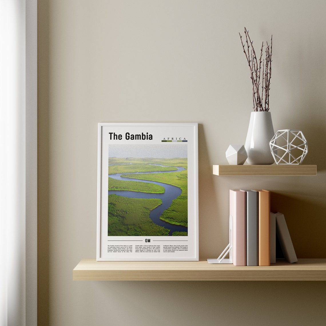 The Gambia Poster The Gambia Print The Gambia Wall Art Minimal Travel Print Travel Destination Oil Painting Poster - Image 4