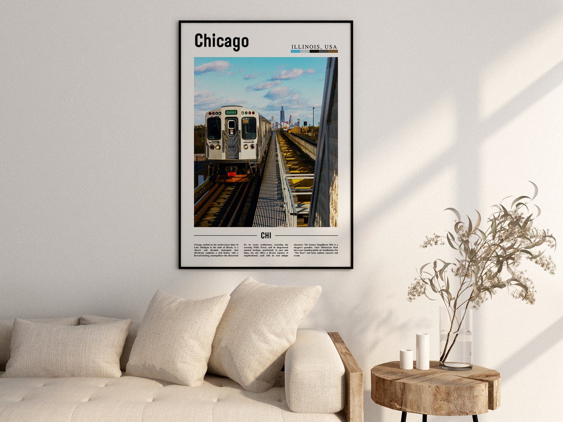 Chicago Print Chicago Poster Chicago Wall Art United States Photo United States Poster United States Print - Image 2