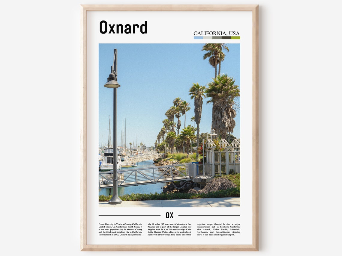 Oxnard Print Oxnard Poster Oxnard Wall Art Minimal Travel Print Minimal City Poster Travel Destination City Print Oil Painting Poster