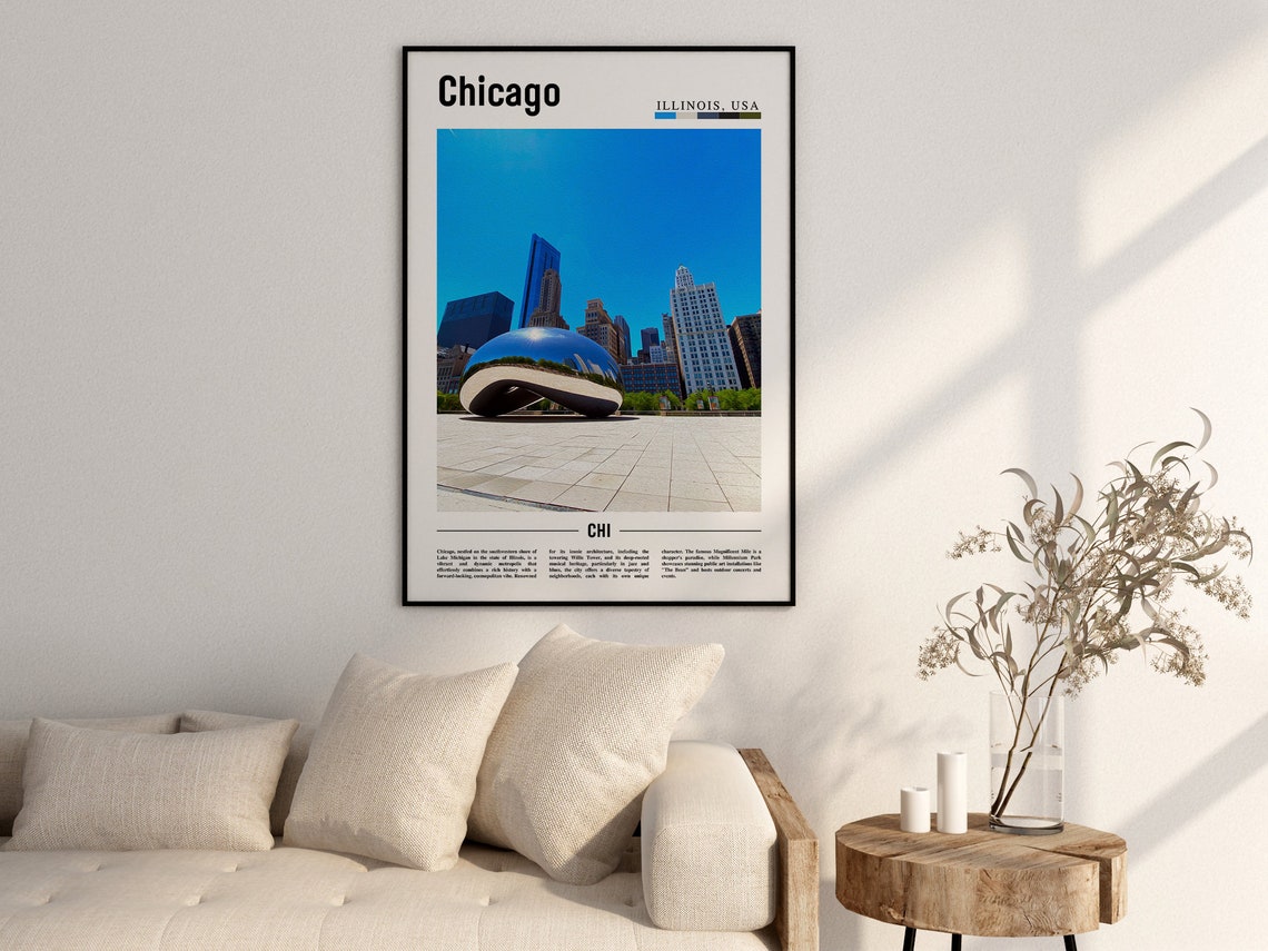 Chicago Print Chicago Poster Chicago Wall Art United States Photo United States Poster United States Print - Image 2