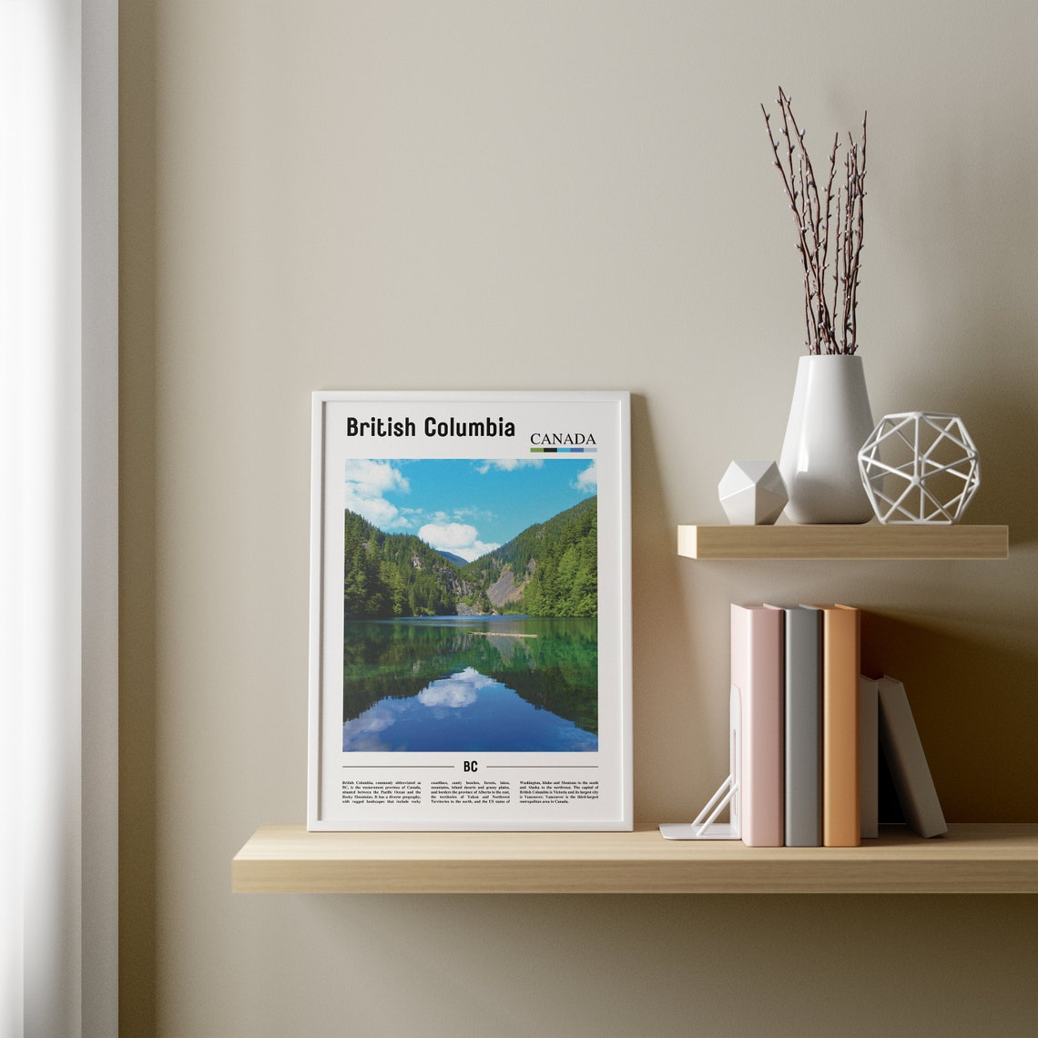 British Columbia Print British Columbia Poster British Columbia Wall Art Oil Painting Poster City Artwork Travel Artwork Travel Wall Art - Image 3
