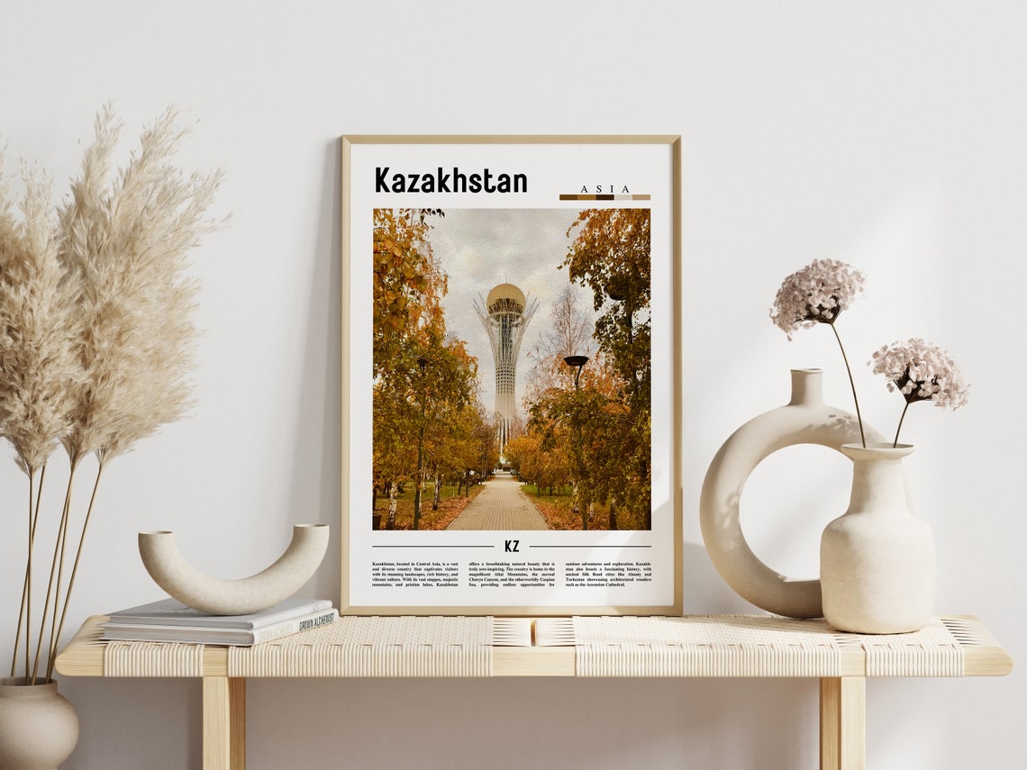 Kazakhstan Poster Kazakhstan Print Kazakhstan Wall Art Asia Print Asia Poster Asia Photo Minimal Travel Poster - Image 6