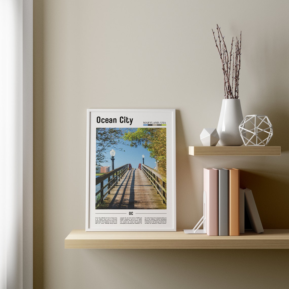 Ocean City Print Ocean City Poster Ocean City Wall Art Oil Painting Poster Colorful City Print City Artwork Travel Artwork Travel Art - Image 3