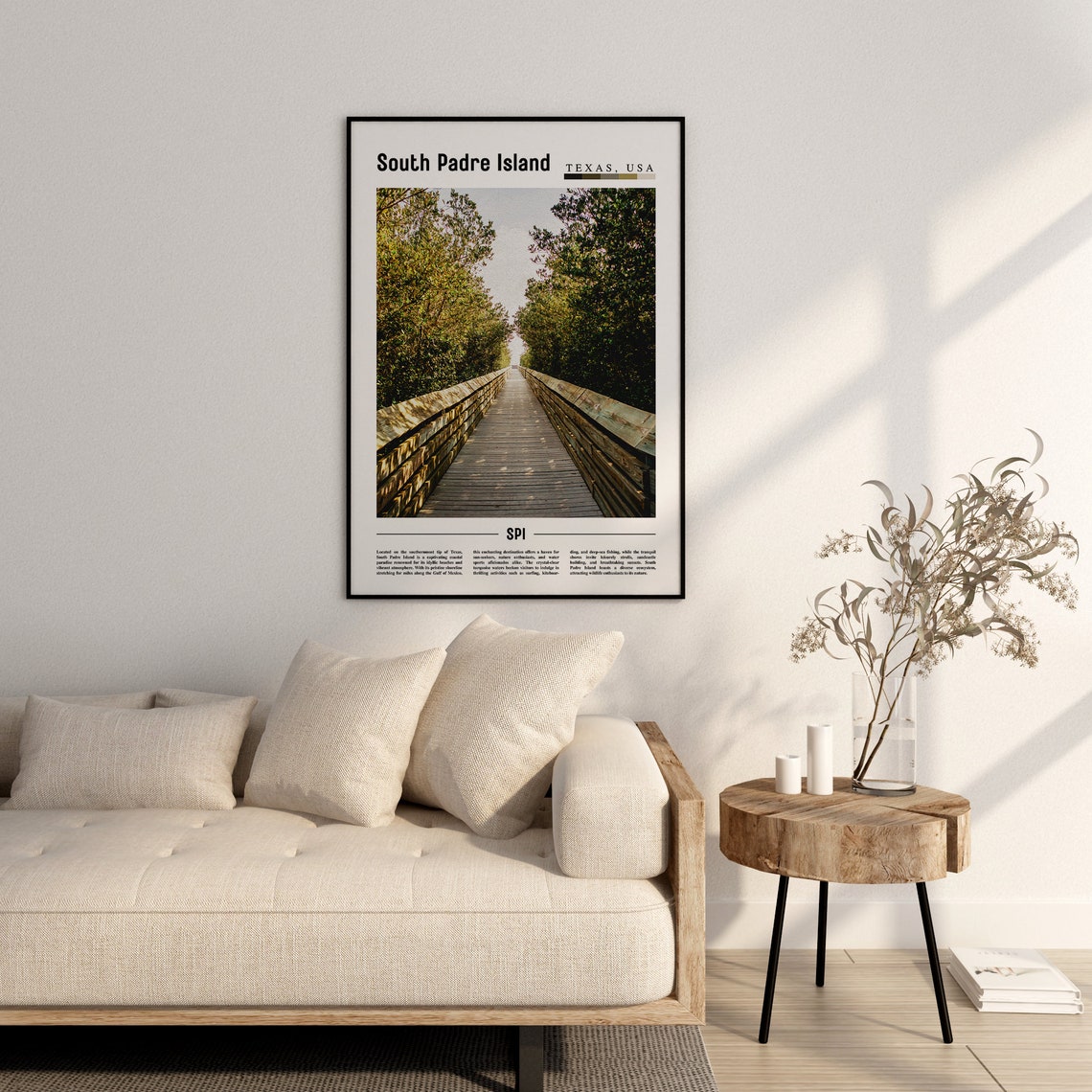 South Padre Island Poster South Padre Island Print South Padre Island Wall Art Minimal Travel Print Oil Painting Poster - Image 2