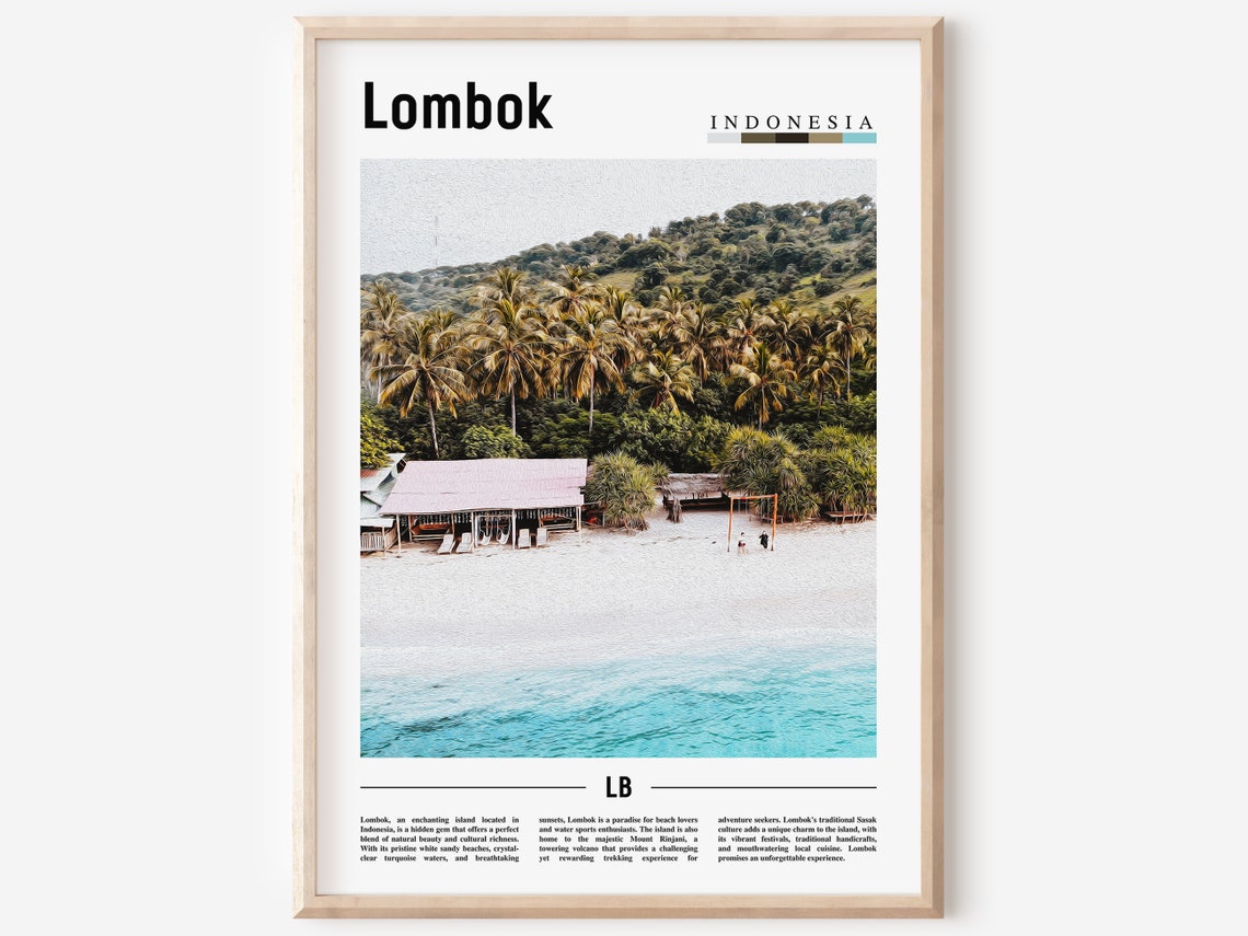 Lombok Poster Lombok Print Lombok Wall Art Asia Print Asia Poster Asia Photo Minimal Travel Poster