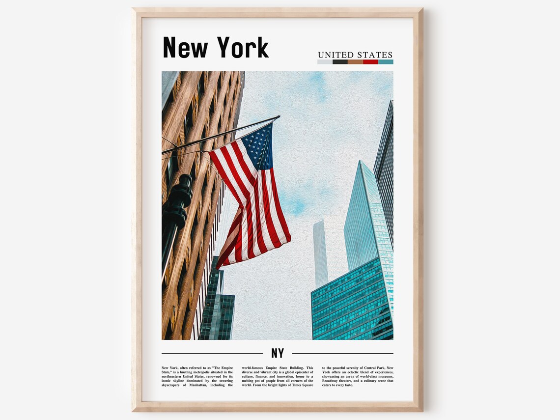 New York Travel Poster, NYC Wall Art Print