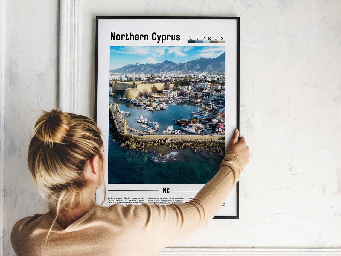 Northern Cyprus Poster Northern Cyprus Print Northern Cyprus Wall Art Minimal Travel Print Travel Destination Oil Painting Poster - Image 5