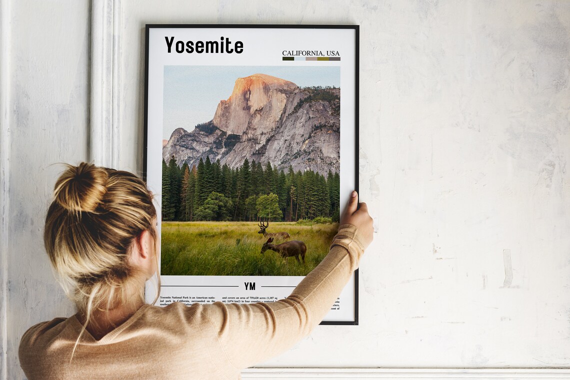 Yosemite Minimal Travel Poster, Oil Painting - Image 4