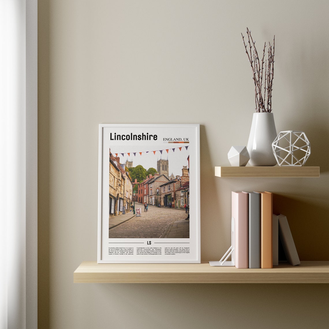 Lincolnshire Print Lincolnshire Poster Lincolnshire Wall Art Minimal Travel Print Minimal City Poster Travel Oil Painting Poster - Image 2