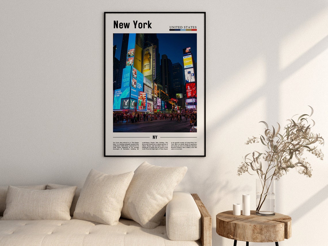 New York Travel Poster, USA Cityscape - Image 2