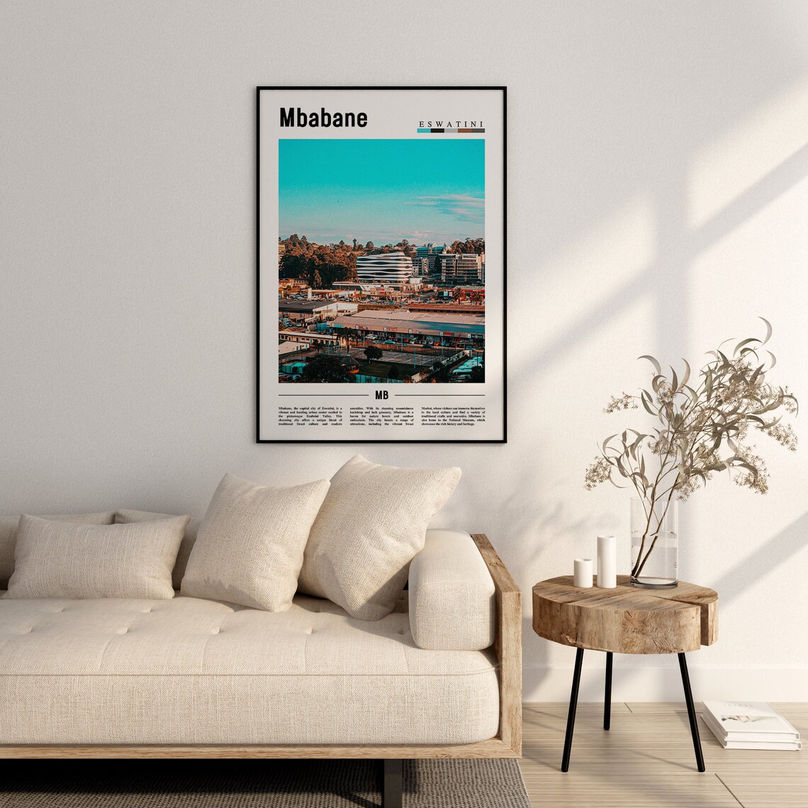 Mbabane Minimal Travel Poster, Oil Painting - Image 3