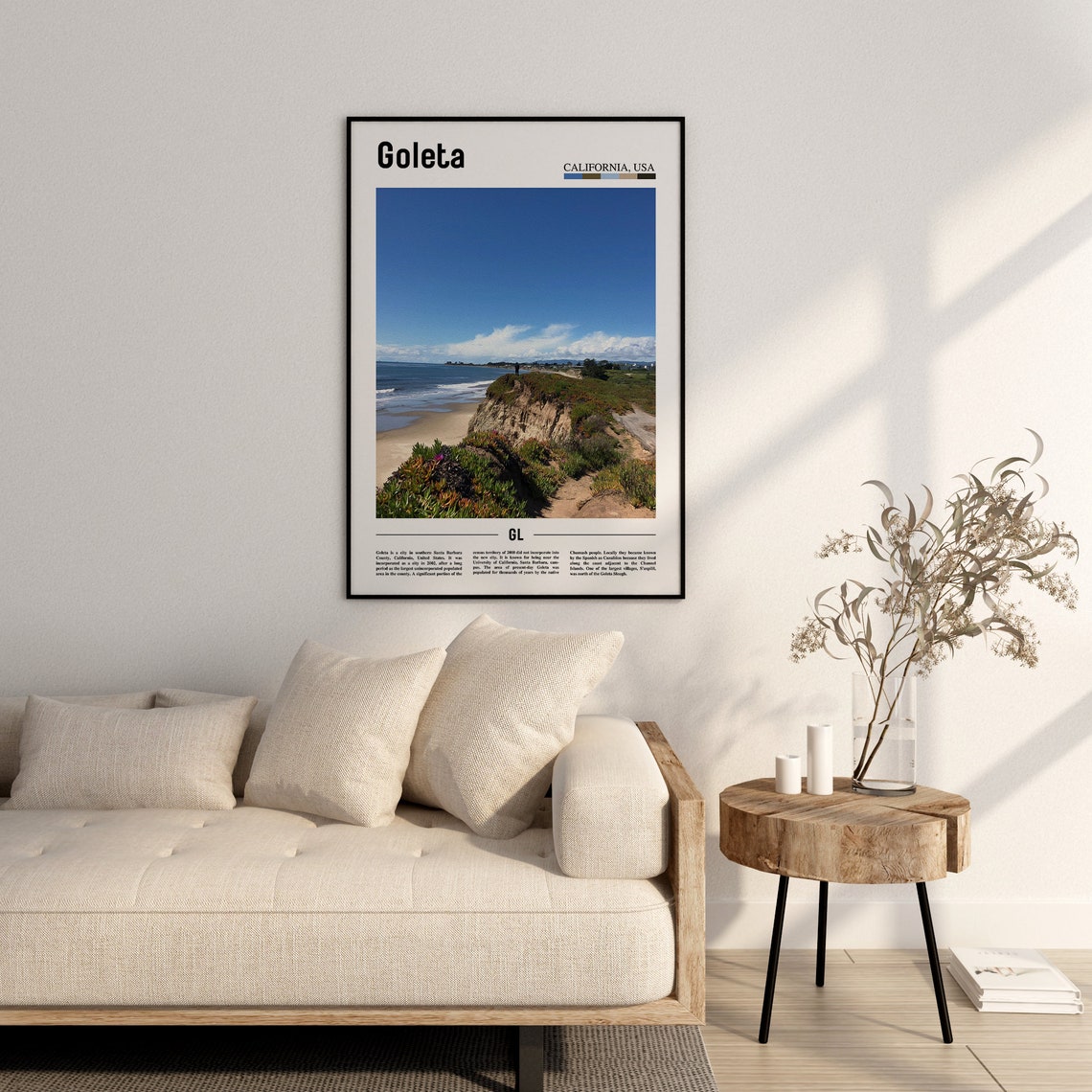 Goleta Print Goleta Poster Goleta Wall Art Minimal Travel Print Minimal City Poster Travel Destination City Print Oil Painting Poster - Image 2