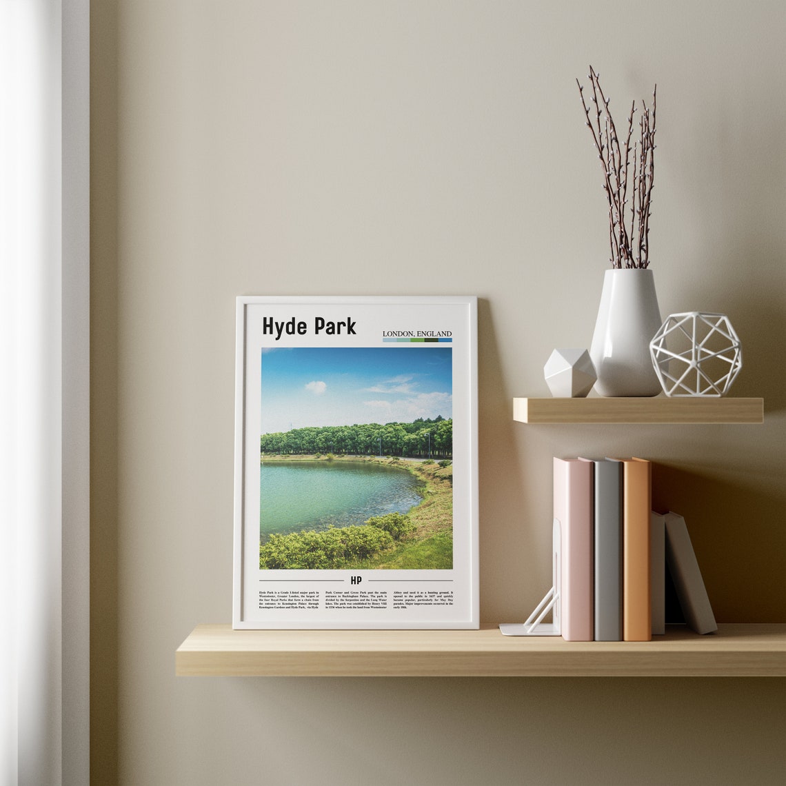 Hyde Park Print Hyde Park Poster Hyde Park Wall Art Oil Painting Poster Colorful City Print City Artwork Travel Artwork Travel Wall Art - Image 3