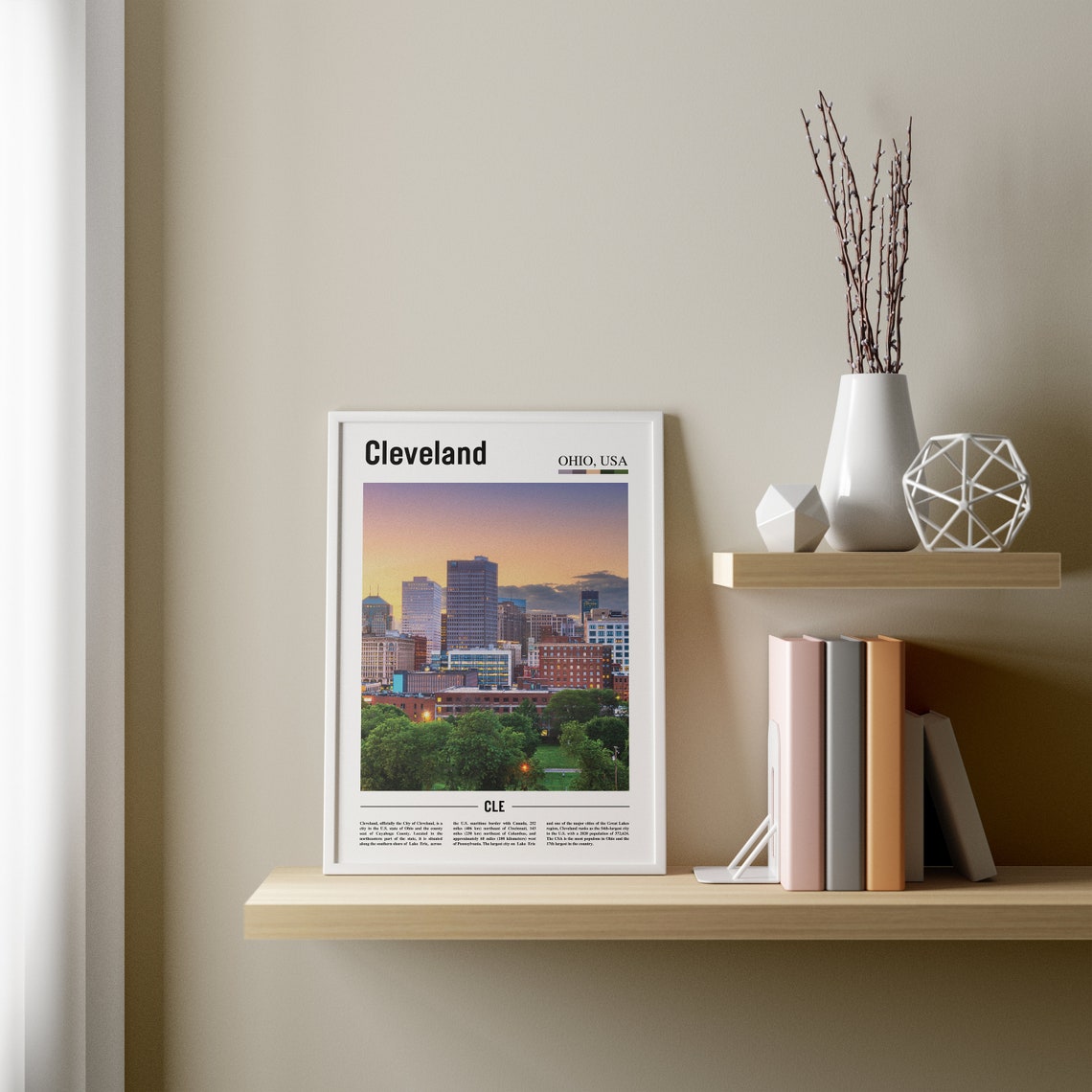 Cleveland Print Cleveland Poster Cleveland Wall Art Oil Painting Poster Colorful City Print City Artwork Travel Artwork Travel Wall Art - Image 3