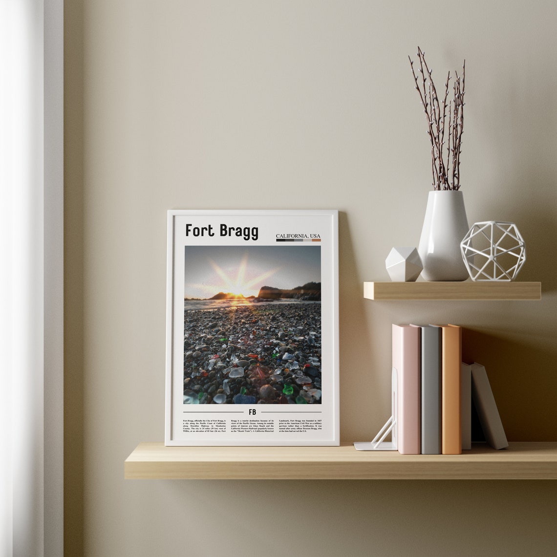 Fort Bragg Print Fort Bragg Poster Fort Bragg Wall Art Minimal Travel Print Minimal City Poster Travel Destination Oil Painting Poster - Image 2