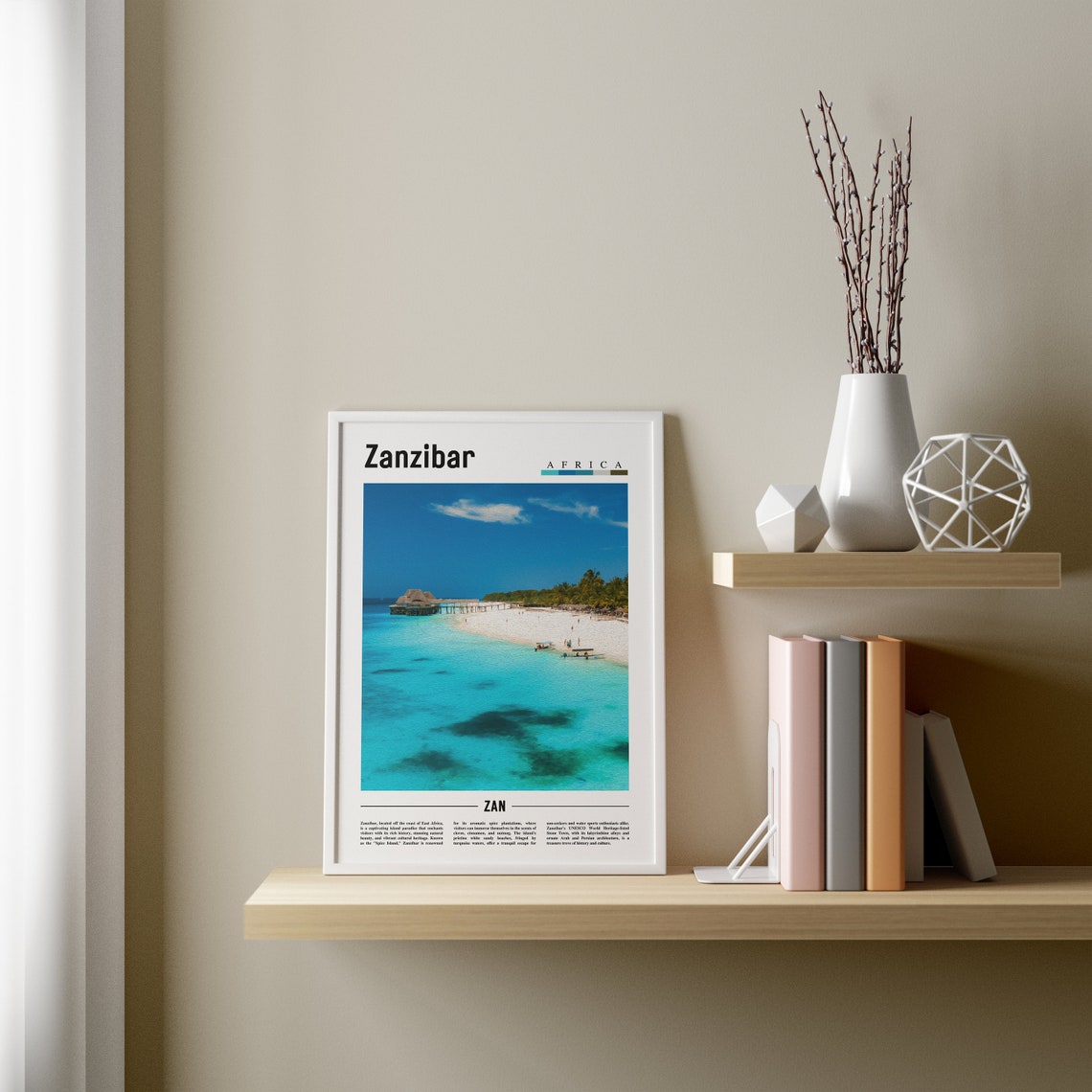 Zanzibar Poster Zanzibar Print Zanzibar Wall Art Minimal Travel Print Travel Destination Oil Painting Poster - Image 4