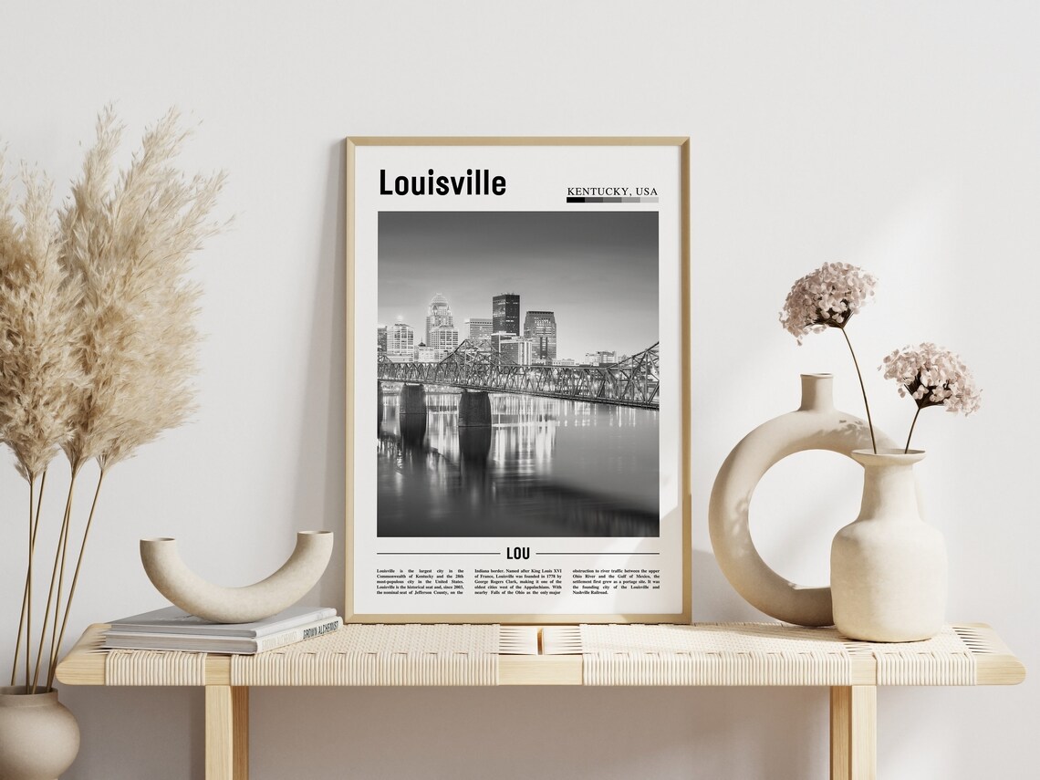 Louisville Black And White Travel Poster - Image 6