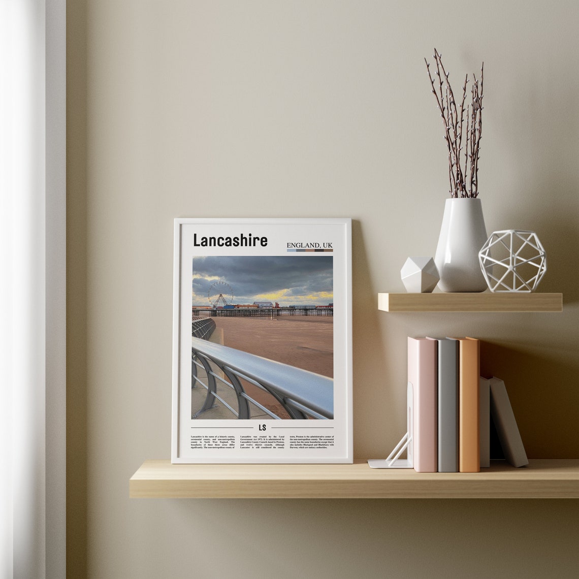 Lancashire Print Lancashire Poster Lancashire Wall Art Oil Painting Poster Colorful City Print City Artwork Travel Artwork Travel Art - Image 3