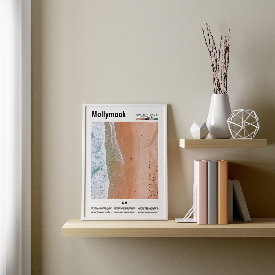 Mollymook Print Mollymook Poster Mollymook Wall Art Minimal Travel Print Minimal City Poster Travel Destination Oil Painting Poster - Image 3