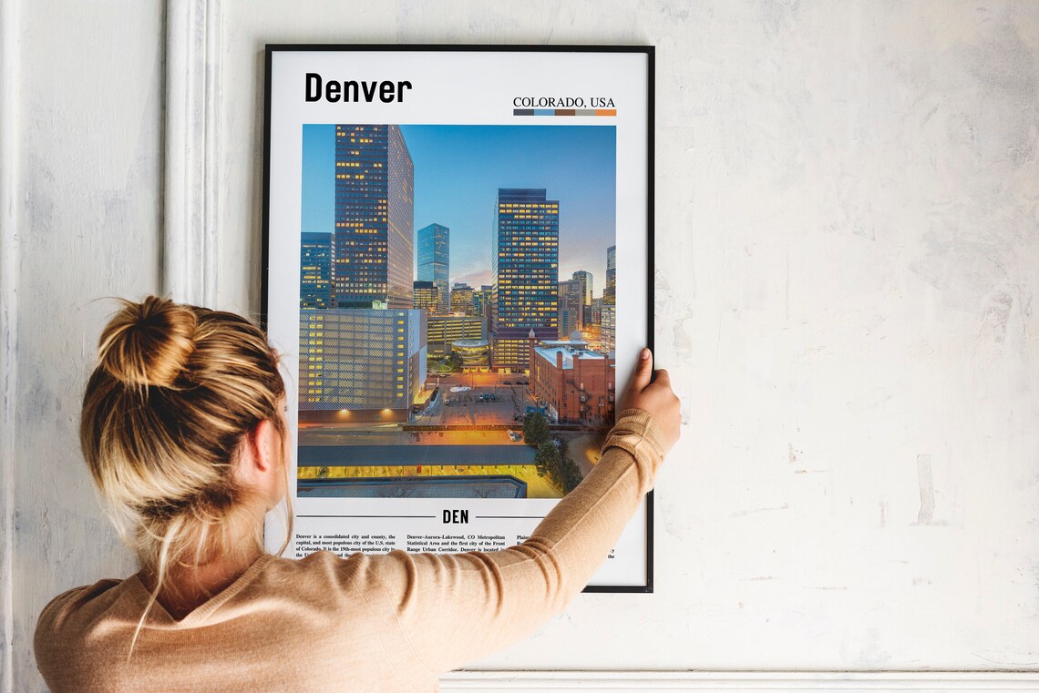 Denver Oil Painting Poster, Colorful City Artwork - Image 4