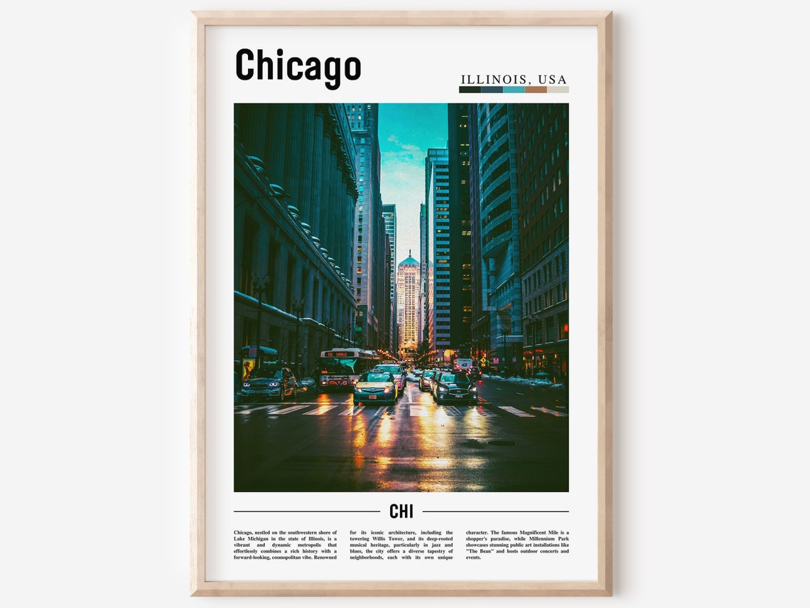 Chicago Print Chicago Poster Chicago Wall Art United States Photo United States Poster United States Print