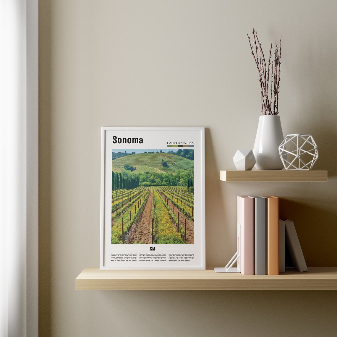 Sonoma Print Sonoma Poster Sonoma Wall Art Oil Painting Poster Colorful City Print City Artwork Travel Artwork Travel Wall Art - Image 4