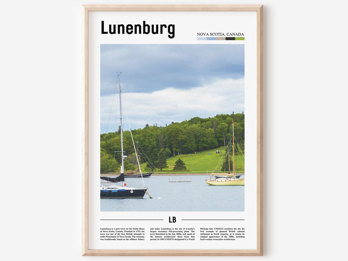 Lunenburg Print Lunenburg Poster Lunenburg Wall Art Oil Painting Poster Colorful City Print City Artwork Travel Artwork Travel Wall Art