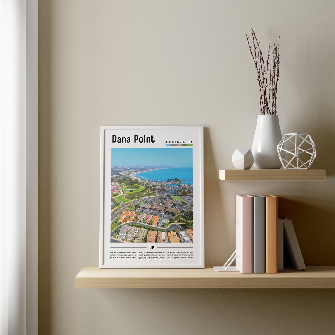 Dana Point Print Dana Point Poster Dana Point Wall Art Oil Painting Poster Colorful City Print City Artwork Travel Artwork Travel Art - Image 3
