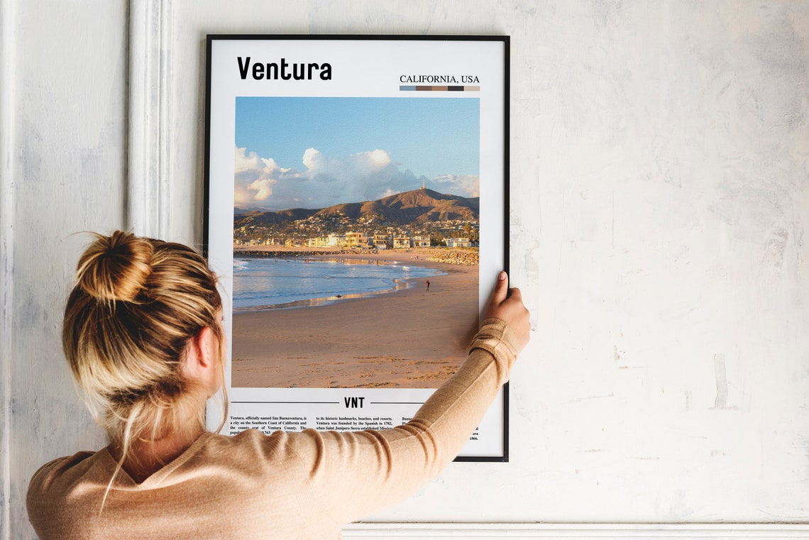 Ventura Print Ventura Poster Ventura Wall Art Oil Painting Poster Colorful City Print City Artwork Travel Artwork Travel Wall Art - Image 5