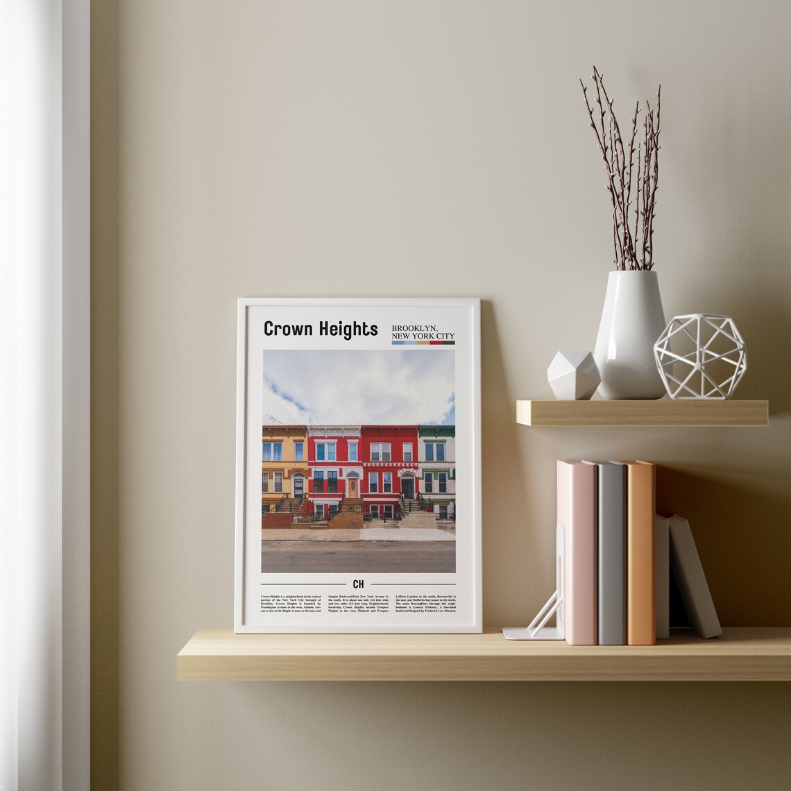Crown Heights Print Crown Heights Poster Crown Heights Wall Art Oil Painting Poster Colorful City Print City Artwork Travel Artwork - Image 3