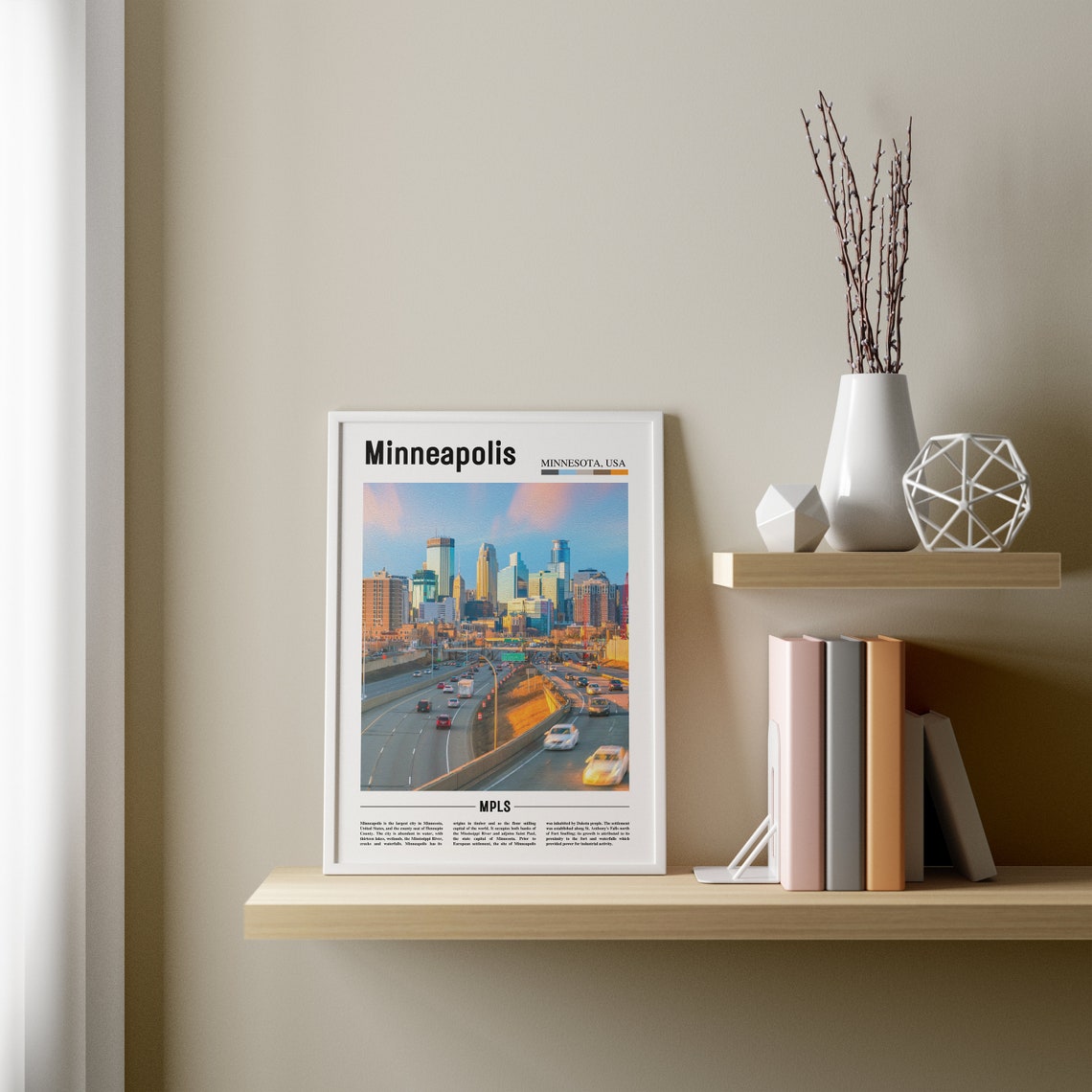 Minneapolis Print Minneapolis Poster Minneapolis Wall Art Oil Painting Poster City Print City Artwork Travel Artwork Travel Wall Art - Image 3