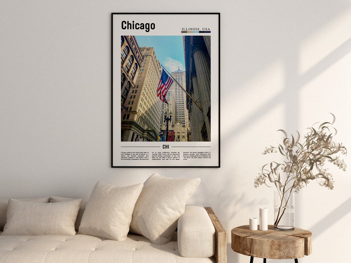 Chicago Print Chicago Poster Chicago Wall Art United States Photo United States Poster United States Print - Image 2