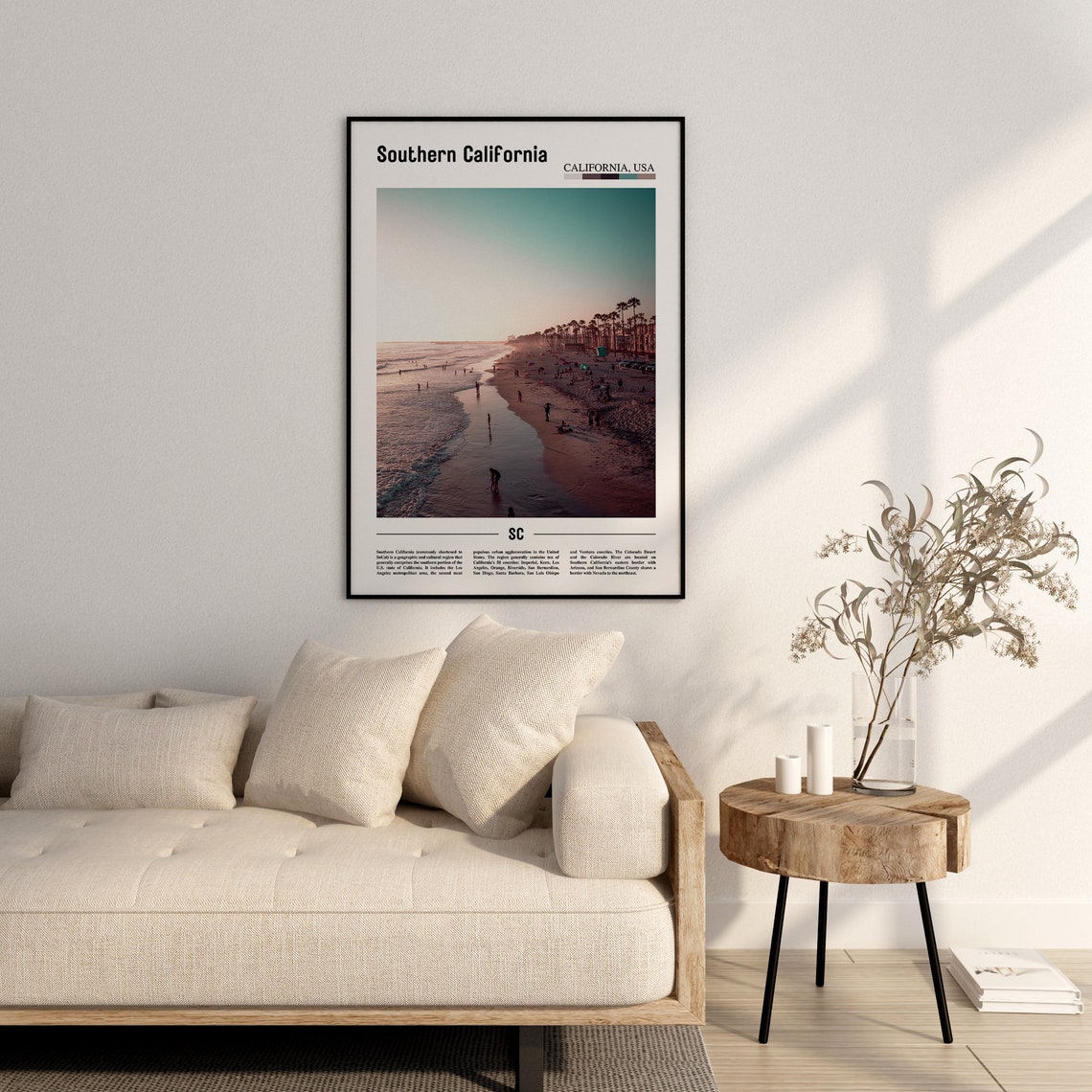 Southern California Poster Southern California Print Southern California Wall Art Minimal Travel Print Oil Painting Poster - Image 2