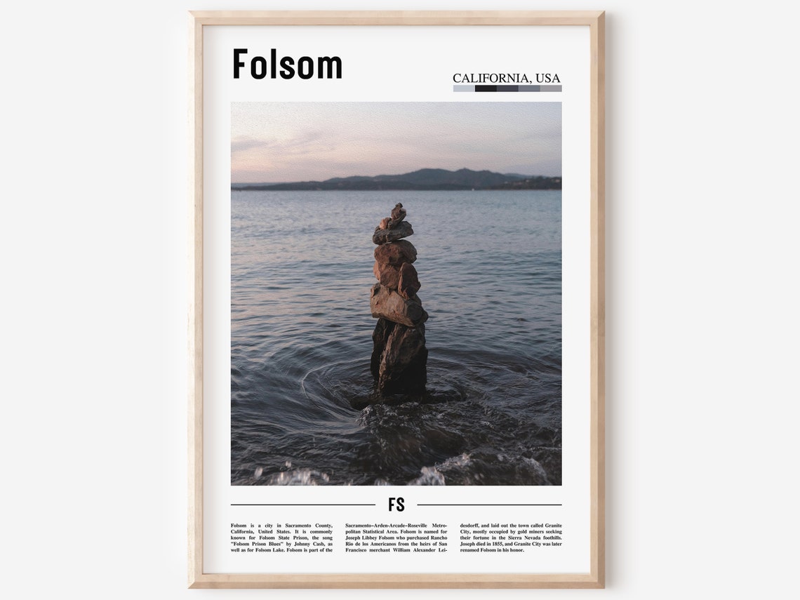 Folsom Print Folsom Poster Folsom Wall Art Minimal Travel Print Minimal City Poster Travel Destination City Print Oil Painting Poster