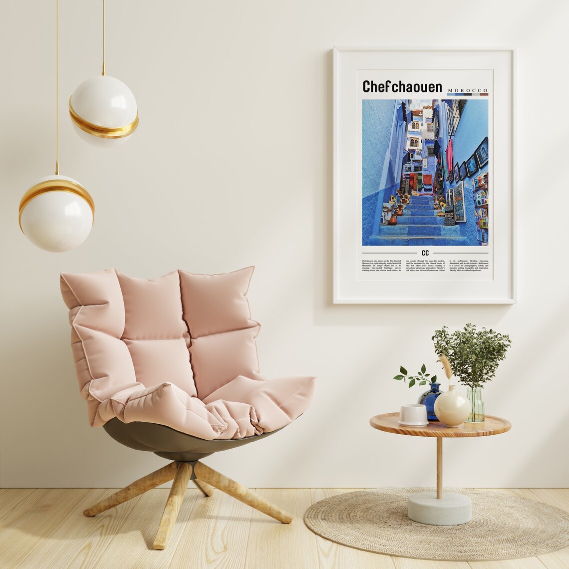 Chefchaouen Minimal Travel Poster, Oil Painting - Image 6