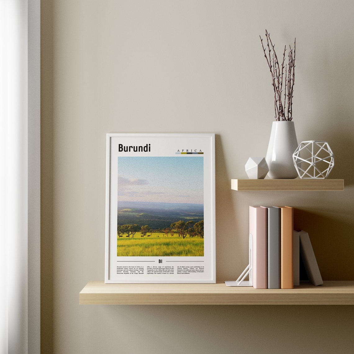 Burundi Poster Burundi Print Burundi Wall Art Minimal Travel Print Travel Destination Oil Painting Poster - Image 4
