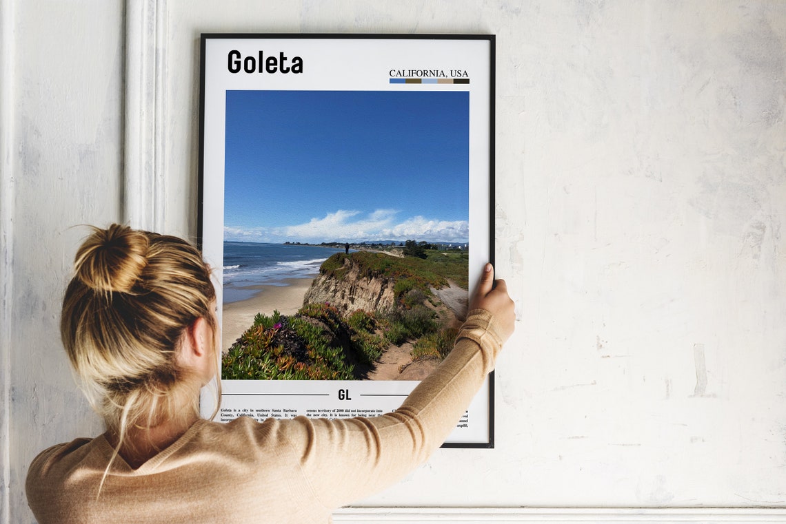 Goleta Print Goleta Poster Goleta Wall Art Minimal Travel Print Minimal City Poster Travel Destination City Print Oil Painting Poster - Image 5