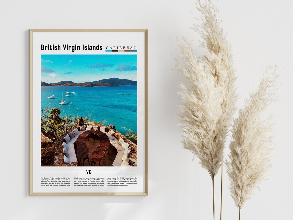 British Virgin Islands Minimal Travel Art Print - Image 4
