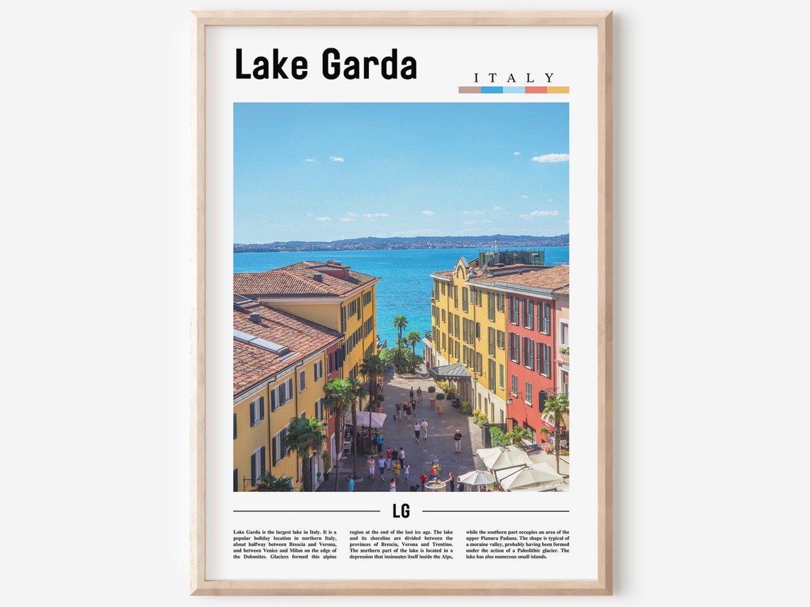 Lake Garda Print Lake Garda Poster Lake Garda Wall Art Oil Painting Poster Colorful City Print City Artwork Travel Artwork Travel Art