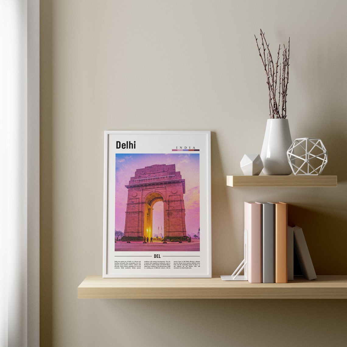 Delhi Poster Delhi Print Delhi Wall Art Asia Print Asia Poster Asia Photo Minimal Travel Poster - Image 3