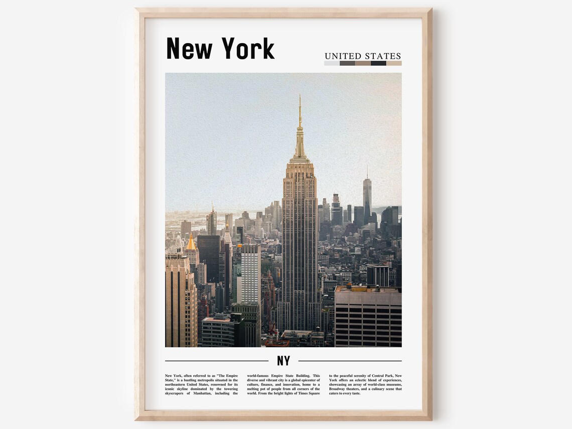 New York Travel Poster, City Photo Wall Art