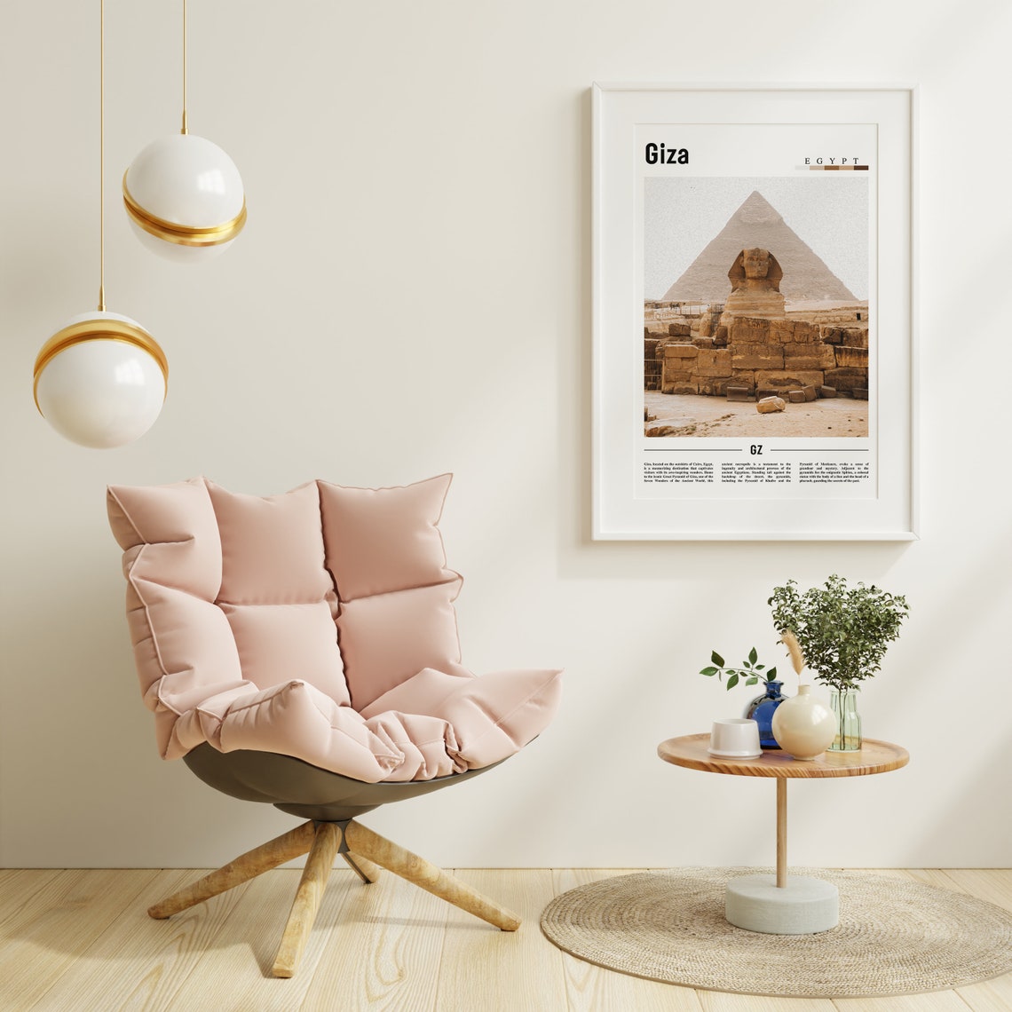 Giza Poster Giza Print Giza Wall Art Minimal Travel Print Travel Destination Oil Painting Poster - Image 6