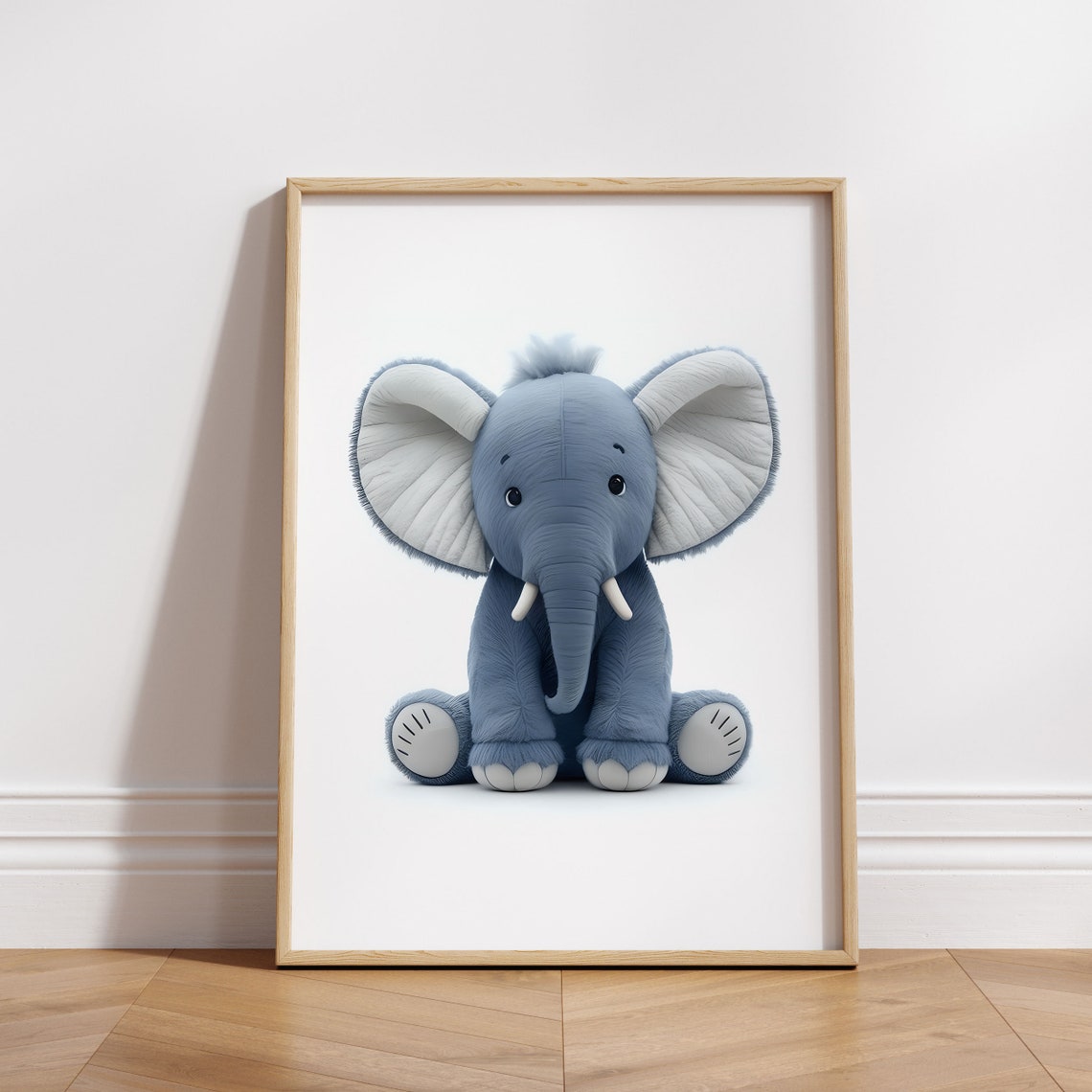 Adorable Baby Elephant With Big Ears Sweet Nursery Animal Poster